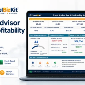 Travel Advisor Fee and Profitability System for setting profitable planning fees